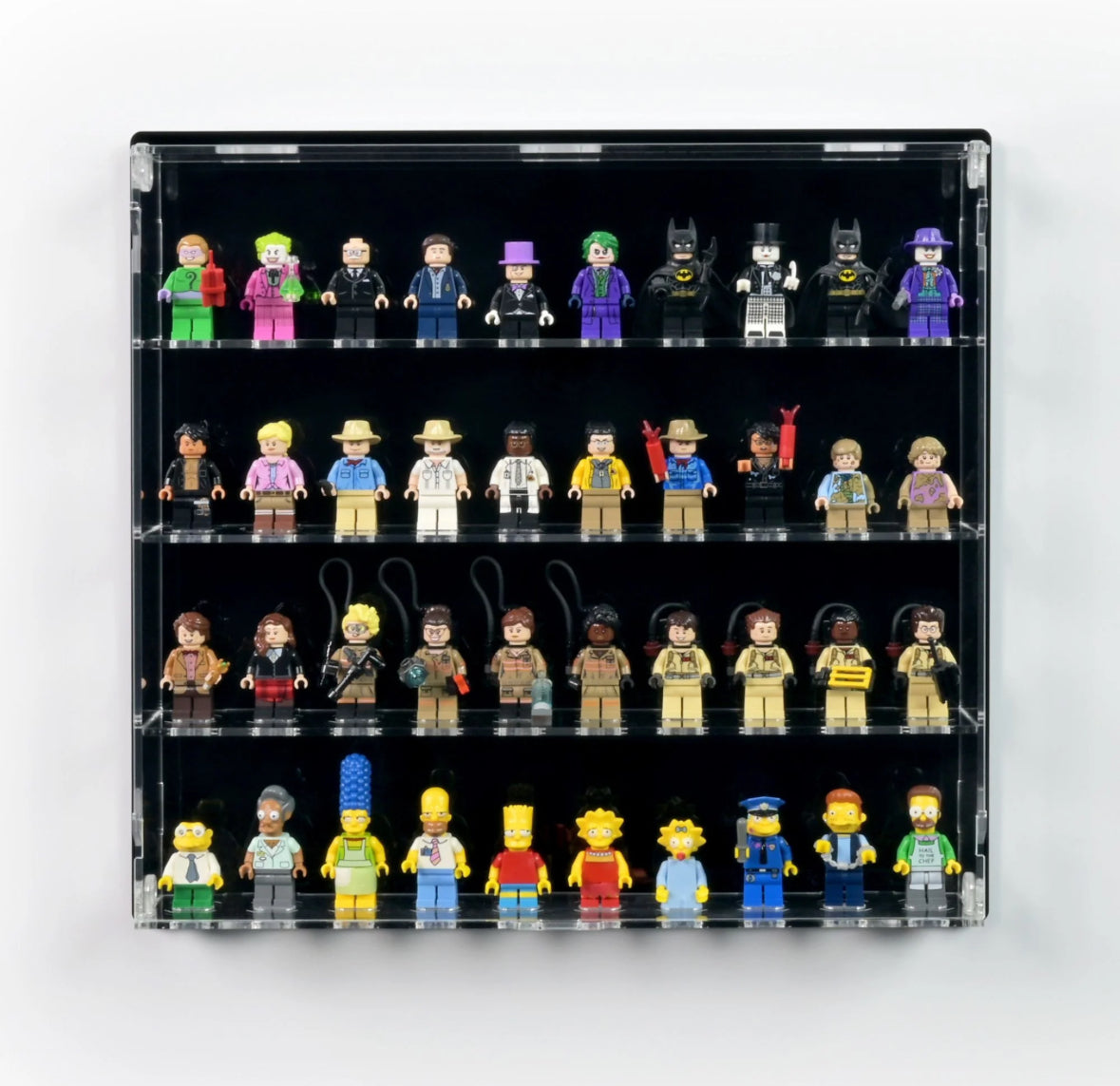 40-Figure Wall Display Case – Dustproof Minifigure Storage Frame