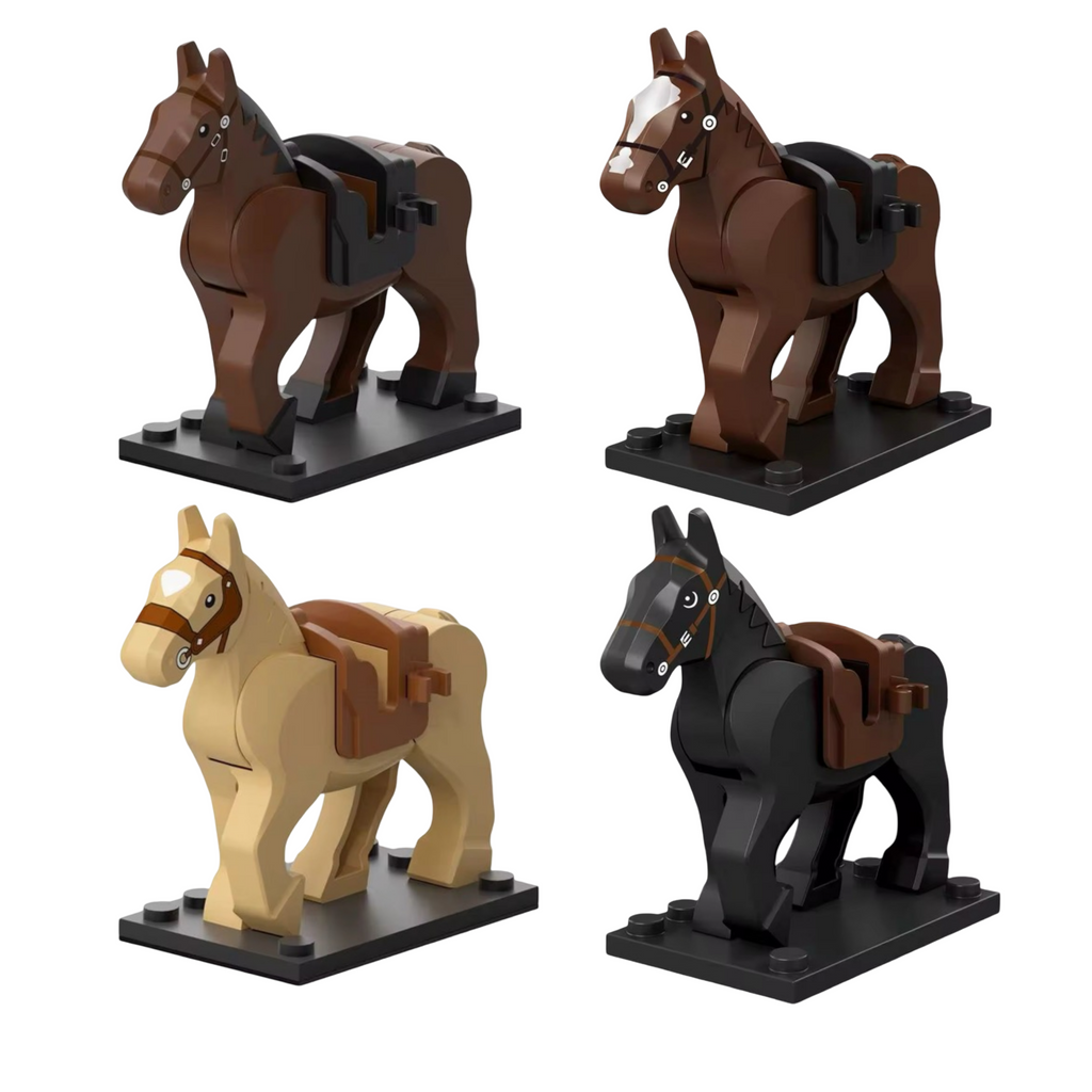 Brick Horse – Building Block Animal for Minifigures (Medieval / Western / Military / Farm)